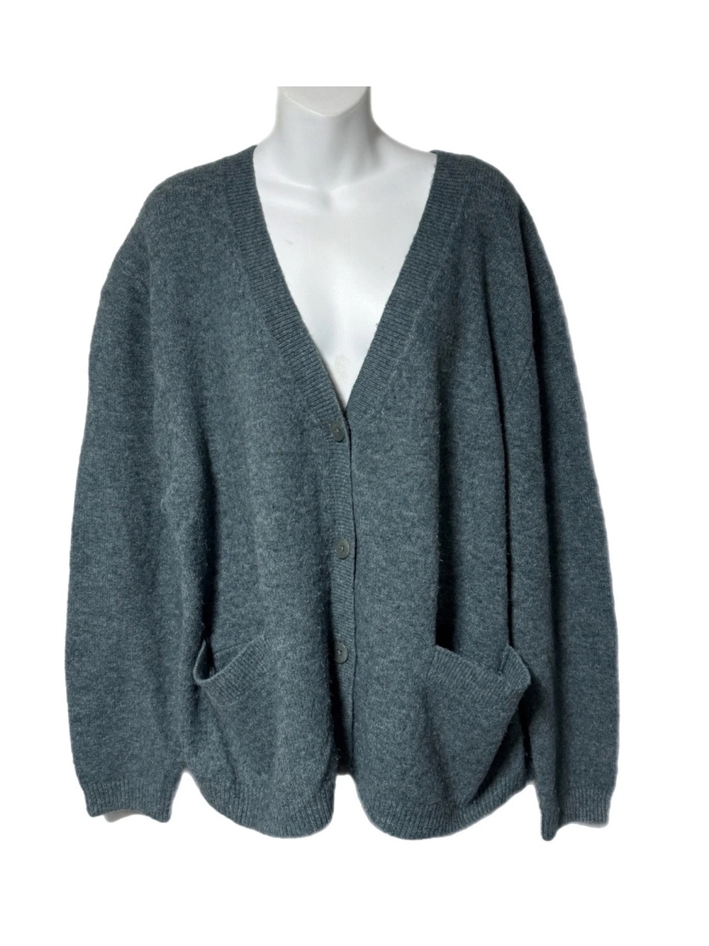 Wilfred Gray Wool Blend Button-Front Cardigan